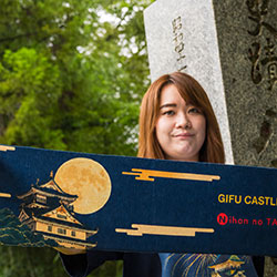 岐阜城のタオルと撮影