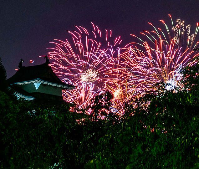 高島城の花火